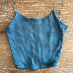 Ribbed blue crop top, super comfy